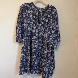 Floral Blue and White Dress